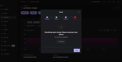 نصب اپلیکیشن پولکادات روی دستگاه لجر
